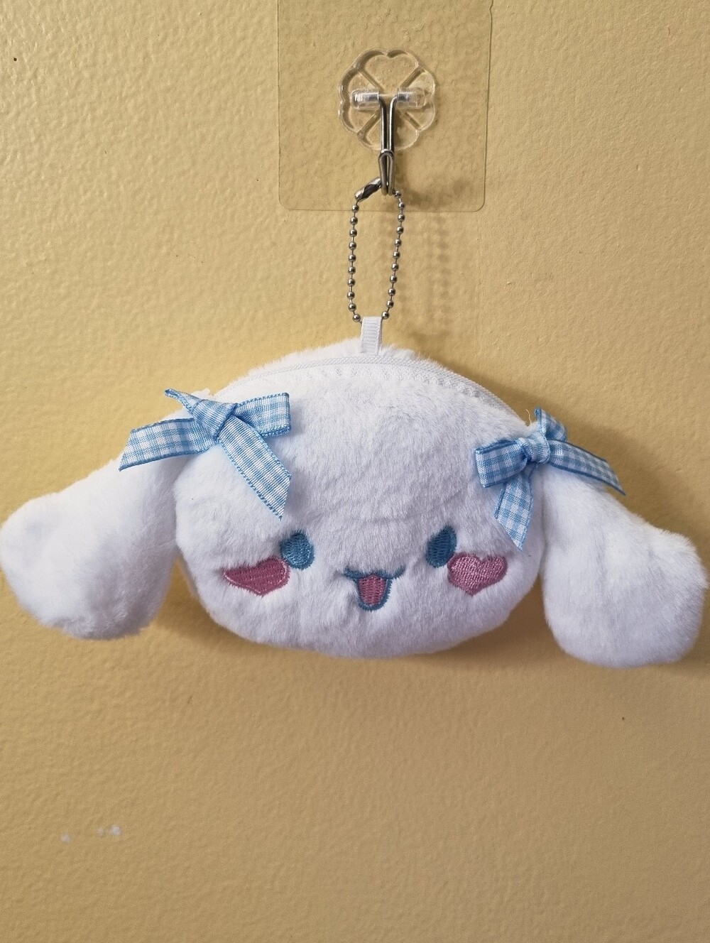 Sarino Cinnamoroll Bag Clip-On Keychain Soft Plush Coins Bag Wallet